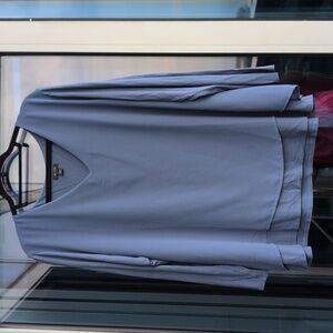 J. Jill Wearever Womens 2X Blue Chiffon Layered Long Sleeve Tunic Blouse Top